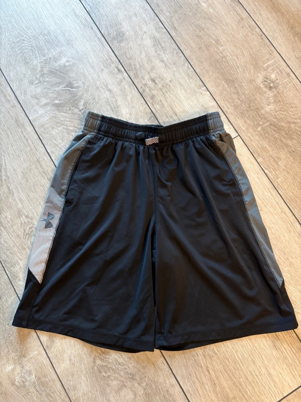 Under Armour Black and Gray Boys' Athletic Shorts